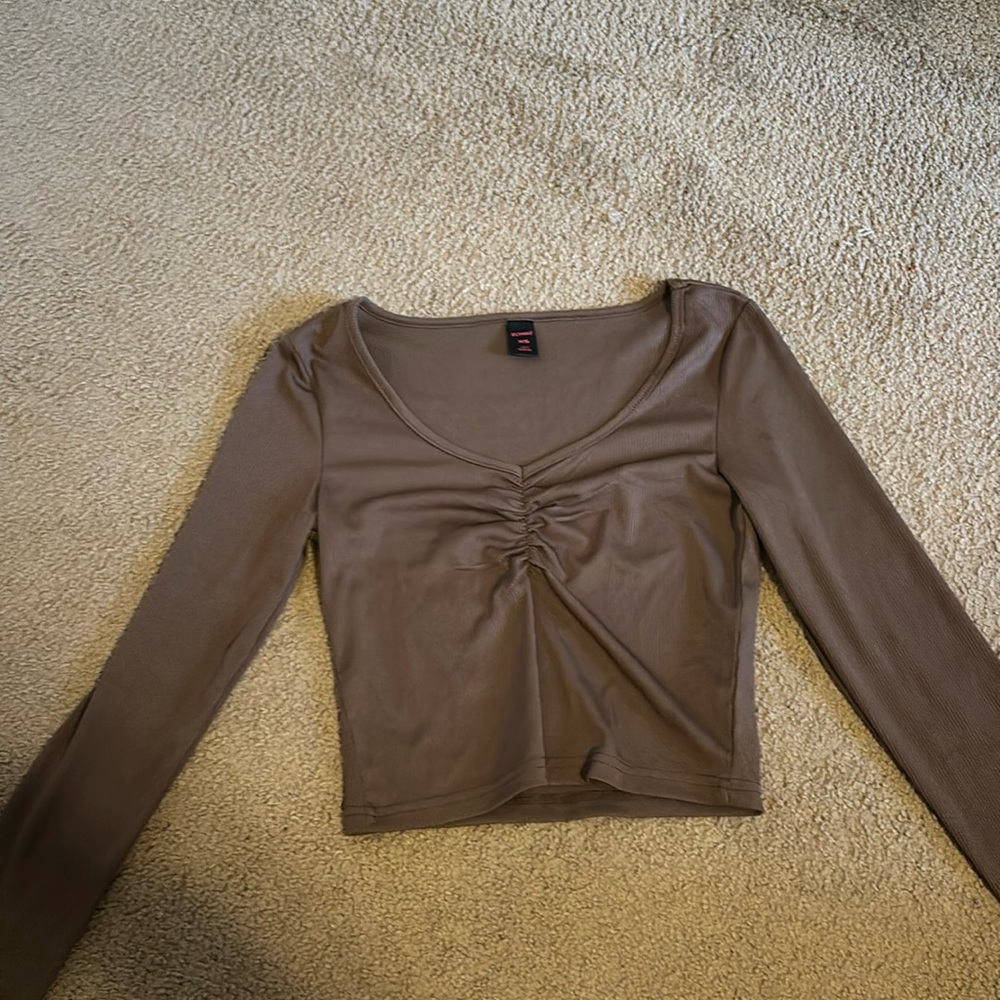 Brown Long Sleeve Top